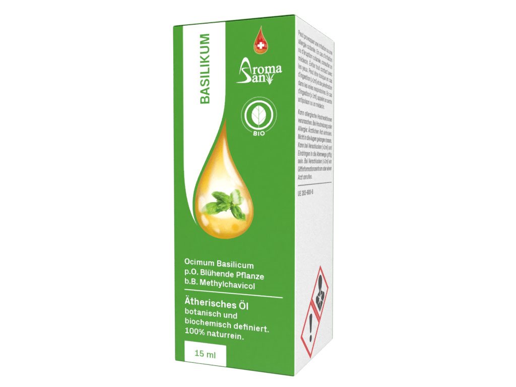 Aromasan Basilikum<br>15 ml, Ätherisches Öl, in Schachtel Bio
