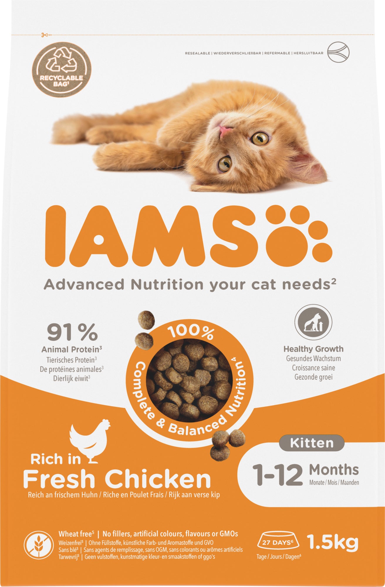 IAMS for Vitality kitten kip 1,5 kg