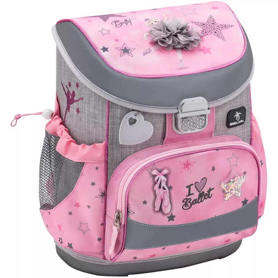 Belmil Schulranzen Mini Fit Schulranzen Set 5-teilig mit Brustgurt Ballet Light Pink