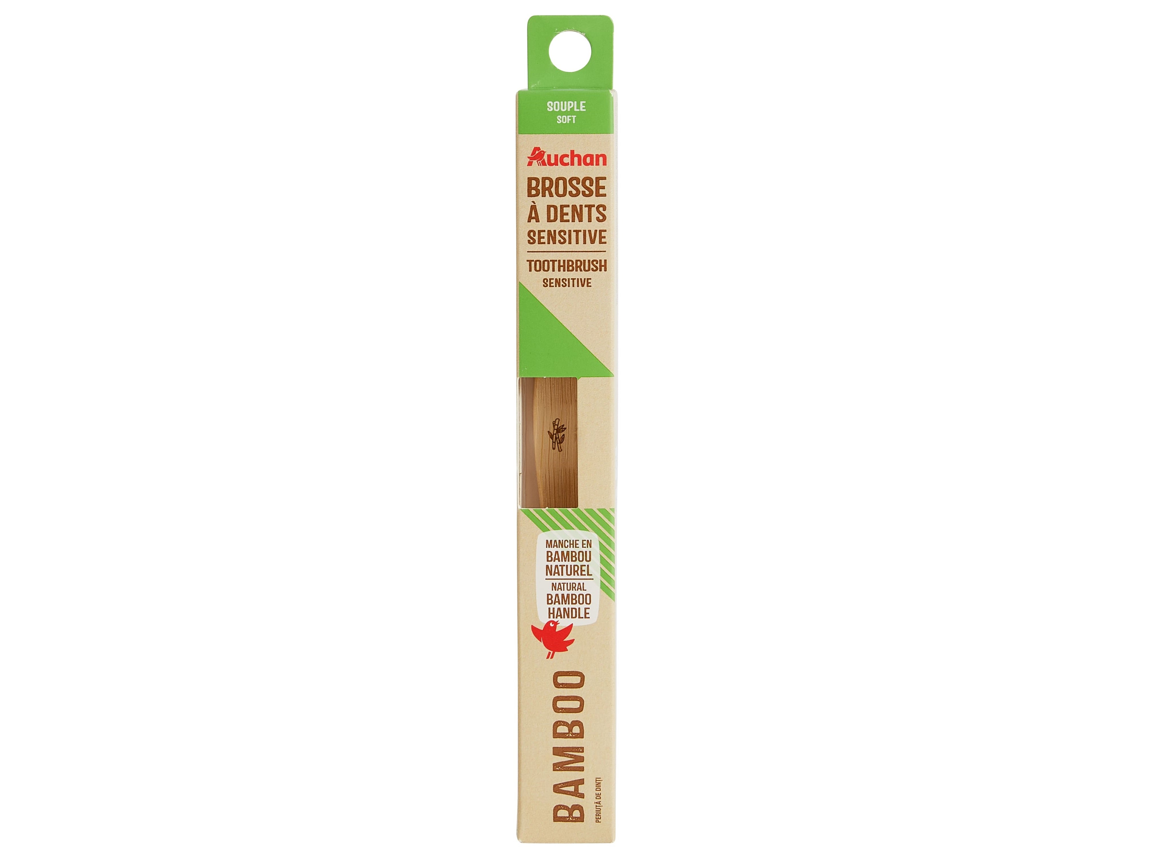 ESCOVA DENTES AUCHAN SENSÍVEL BAMBU SUAVE 1 UN