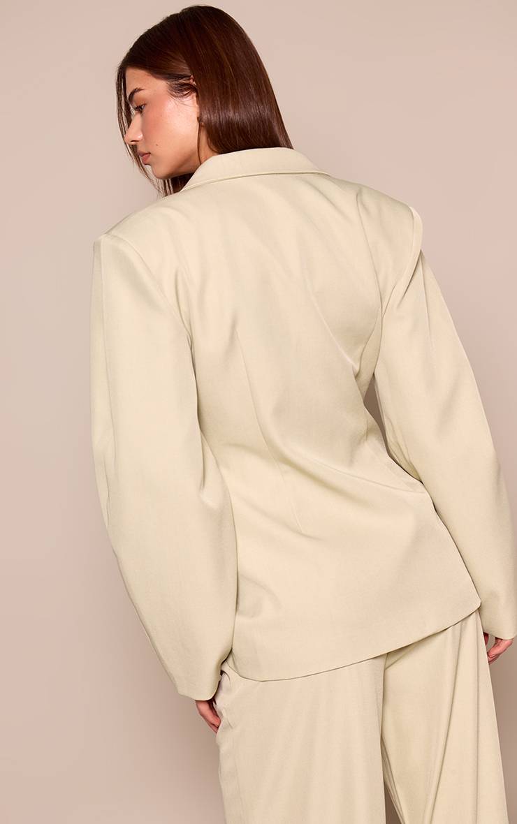 Vert Sauge Blazer À Manches Cocon Et Détail Asymétrique