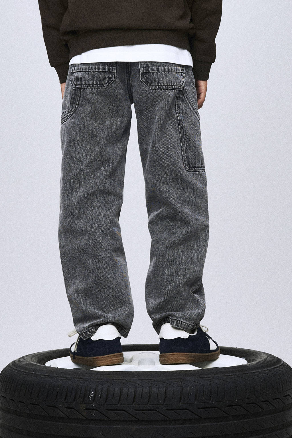 NAME IT KIDS tapered jeans medium grey denim