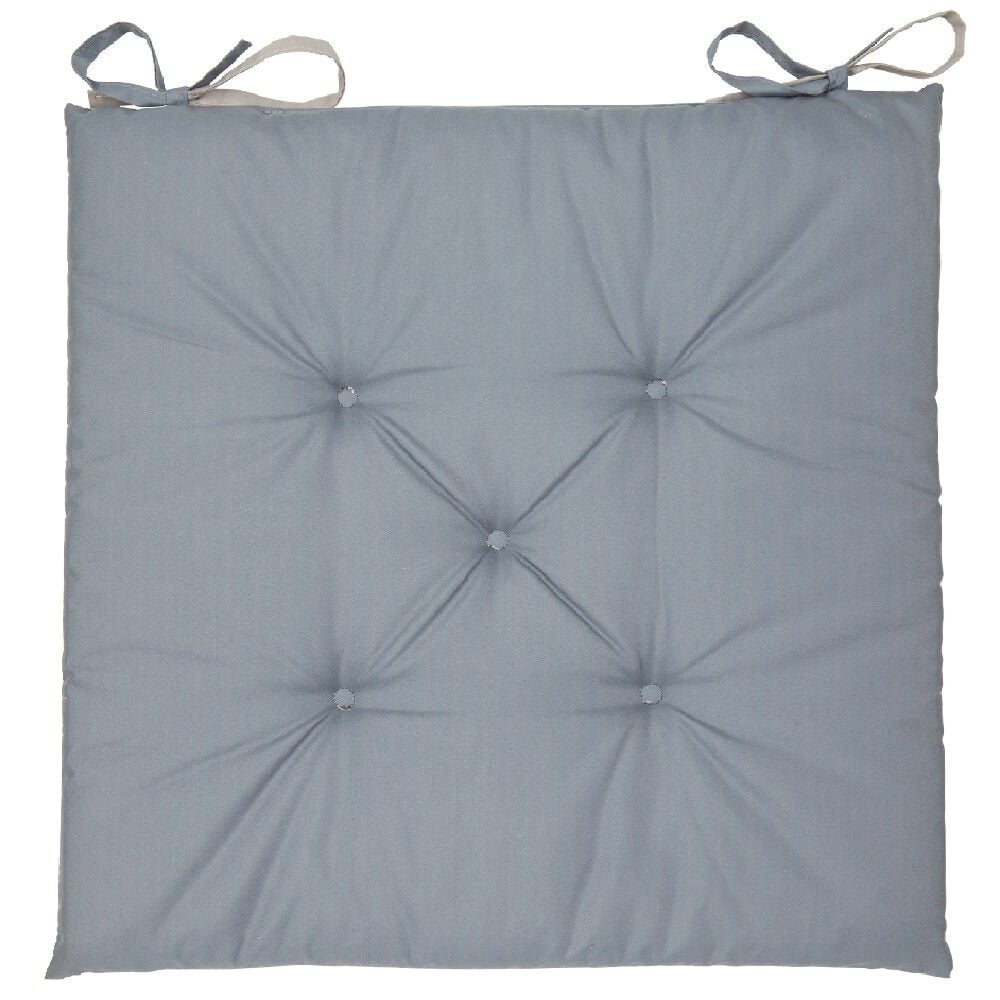 Galette de chaise polyester biface gris et taupe