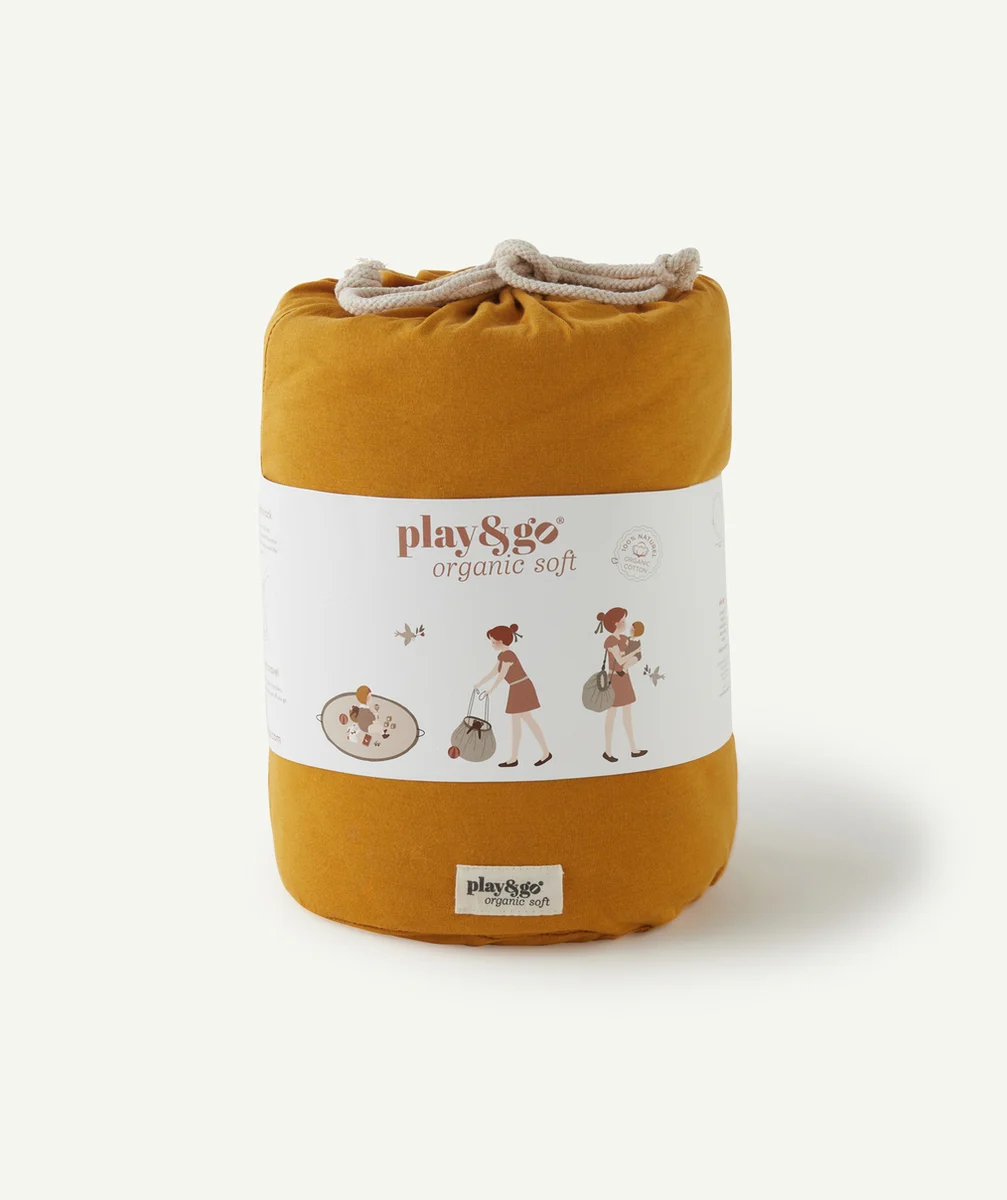 PLAY&GOTAPIS D'ÉVEIL JAUNE MOUTARDE EN COTON BIO BÉBÉ