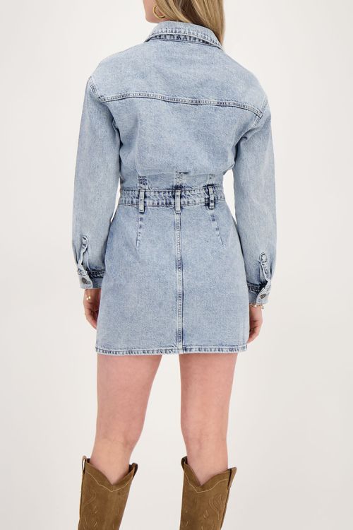 Blauwe spijkerjurk button-up