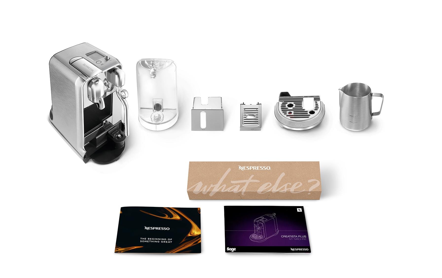 Kaffeemaschine Nespresso Creatista Plus SNE800BSS Silber<br>Kapselmaschine der Original Line für Kaffeespezialitäten in Barista-Qualität