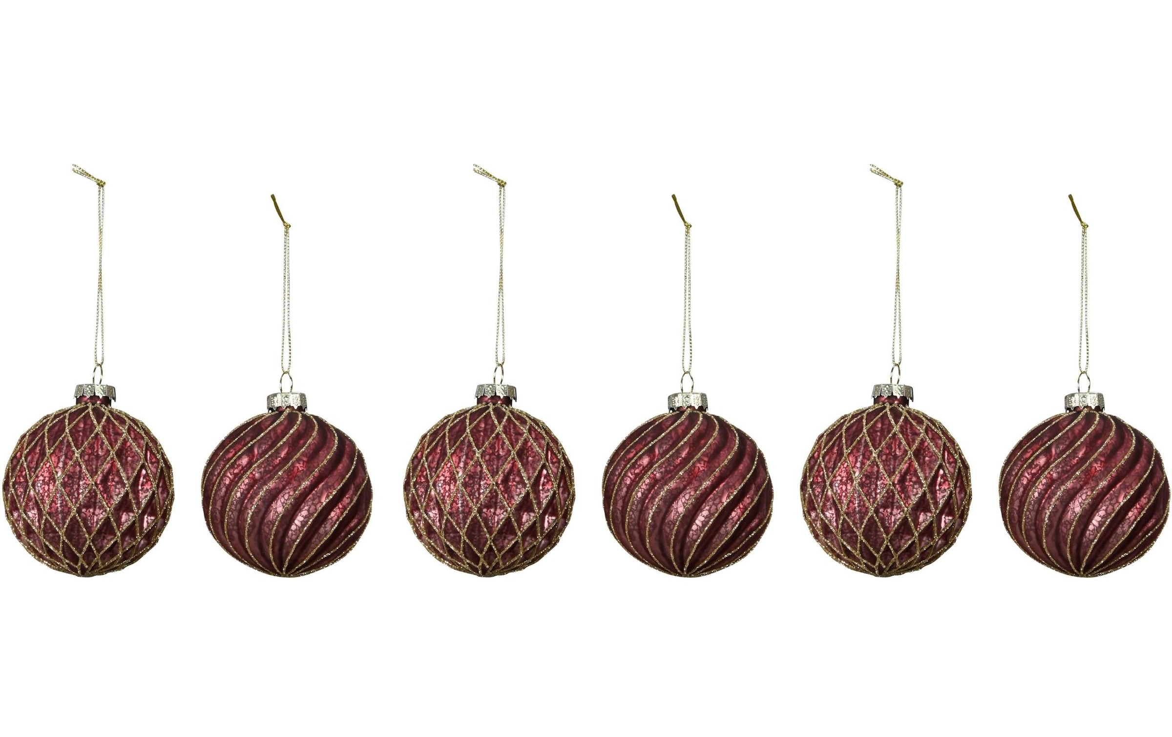 Cocon Weihnachtsbaumkugel »Burgund klein, 6 Stück«