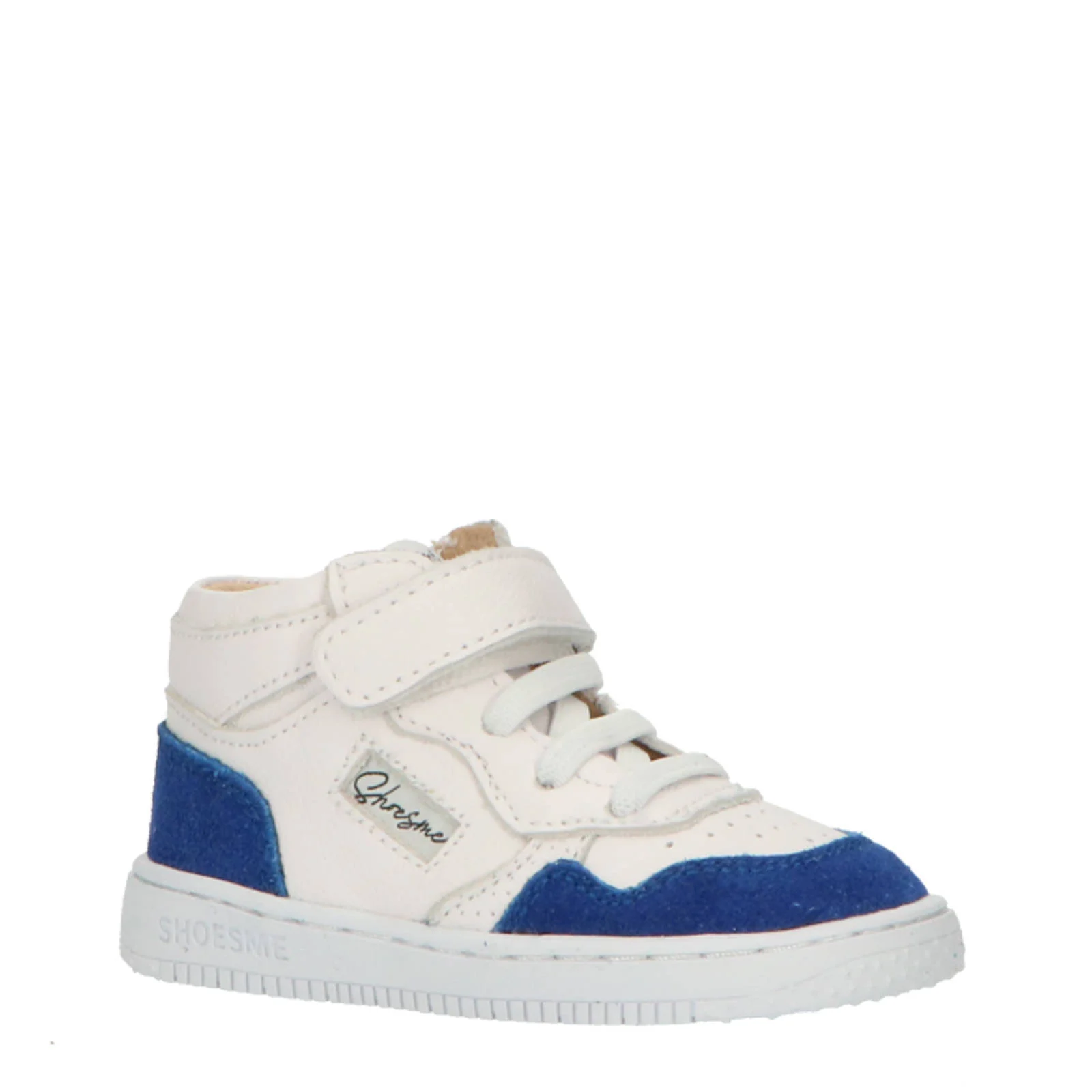 Shoesme leren sneakers wit/blauw