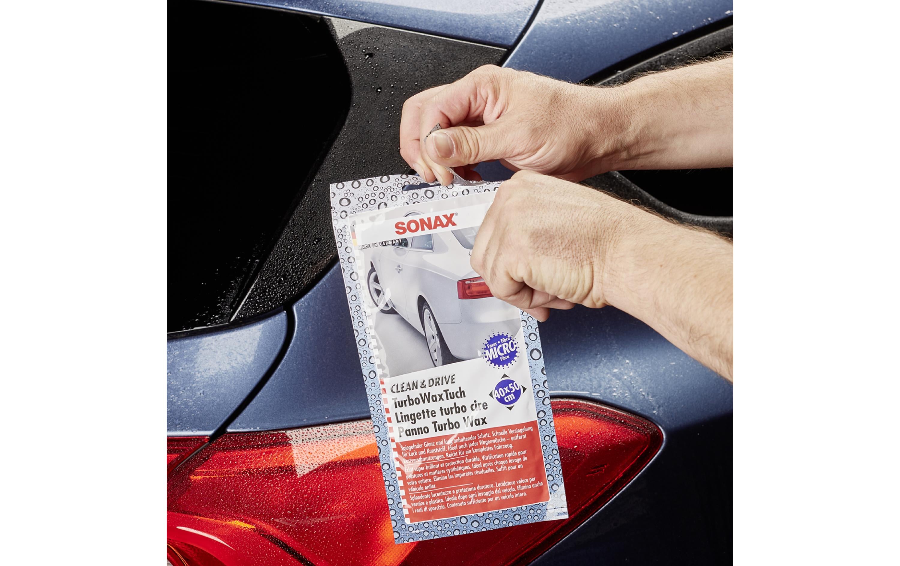 Mikrofasertuch Clean&Drive TurboWaxTuch, 40 x 50 cmFeuchtes Microfaser-Tuch zur Reinigung, Pflege und zum Schutz aller Lack-, Chrom- und Kunststoff-Oberflächen