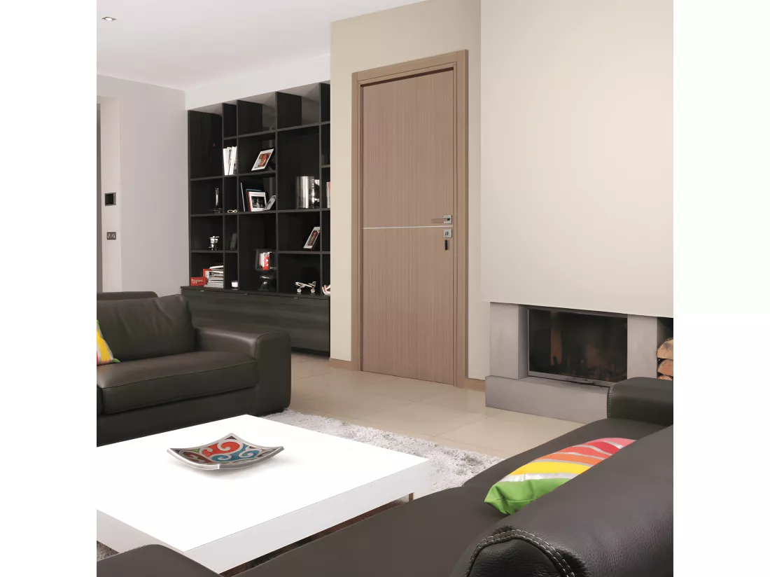Bloc-porte pose fin de chantier collection Premium Riva, H.204 x l.83 cm, aspect chêne gris, réversible