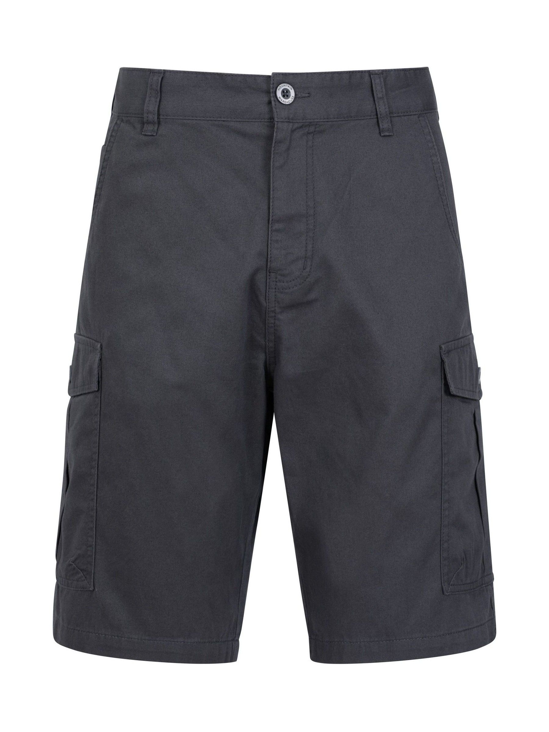 Zwart/grijs - Mountain Warehouse Mens Lakeside 100% Cotton Cargo Shorts