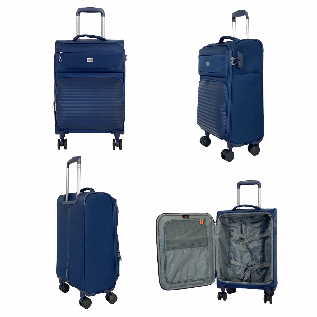 David Jones Lot de 3 valises dont 1 cabine souples extensibles David Jones