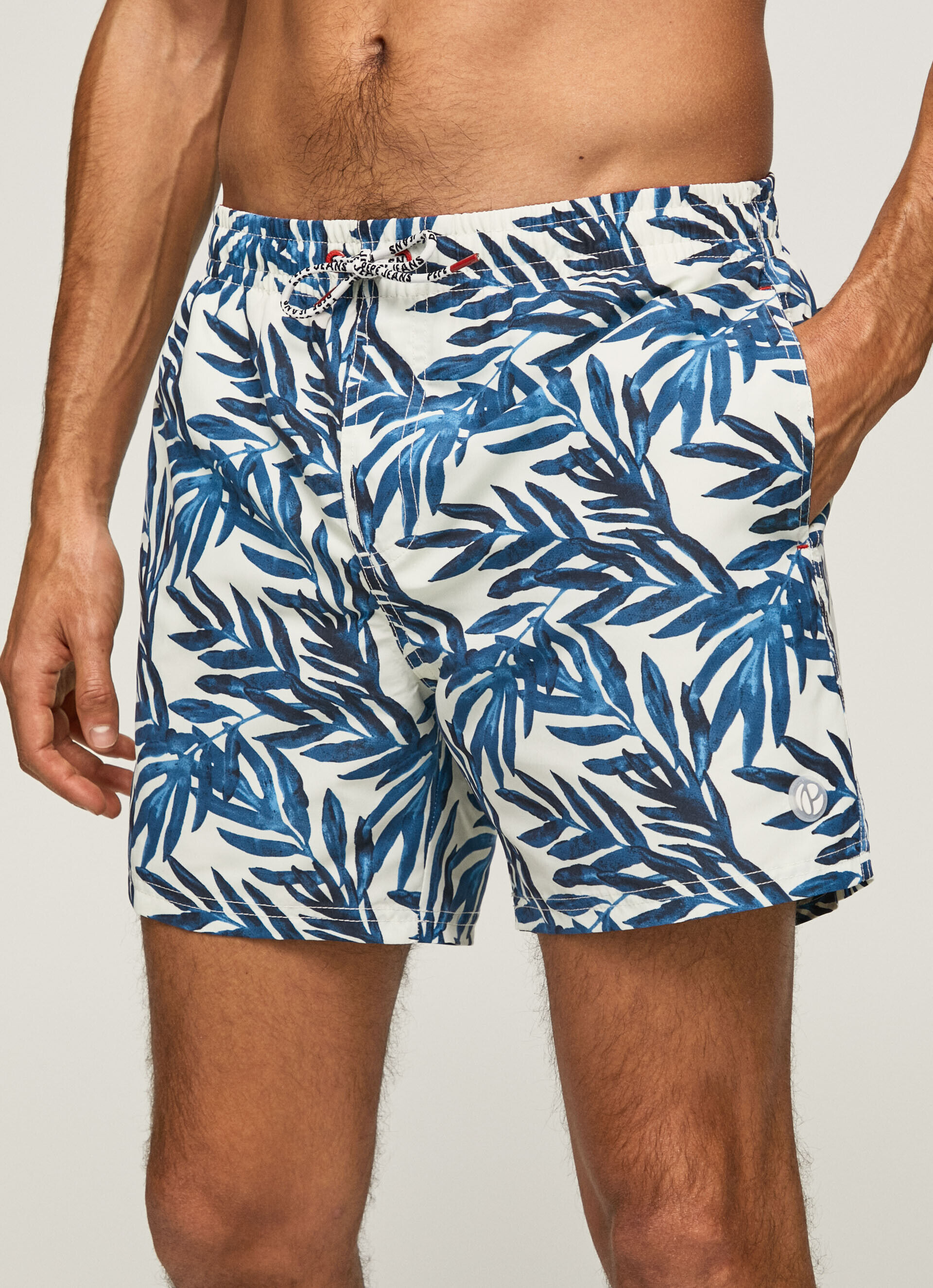 Maiô Bermuda Fallon Leaf - azul marinho