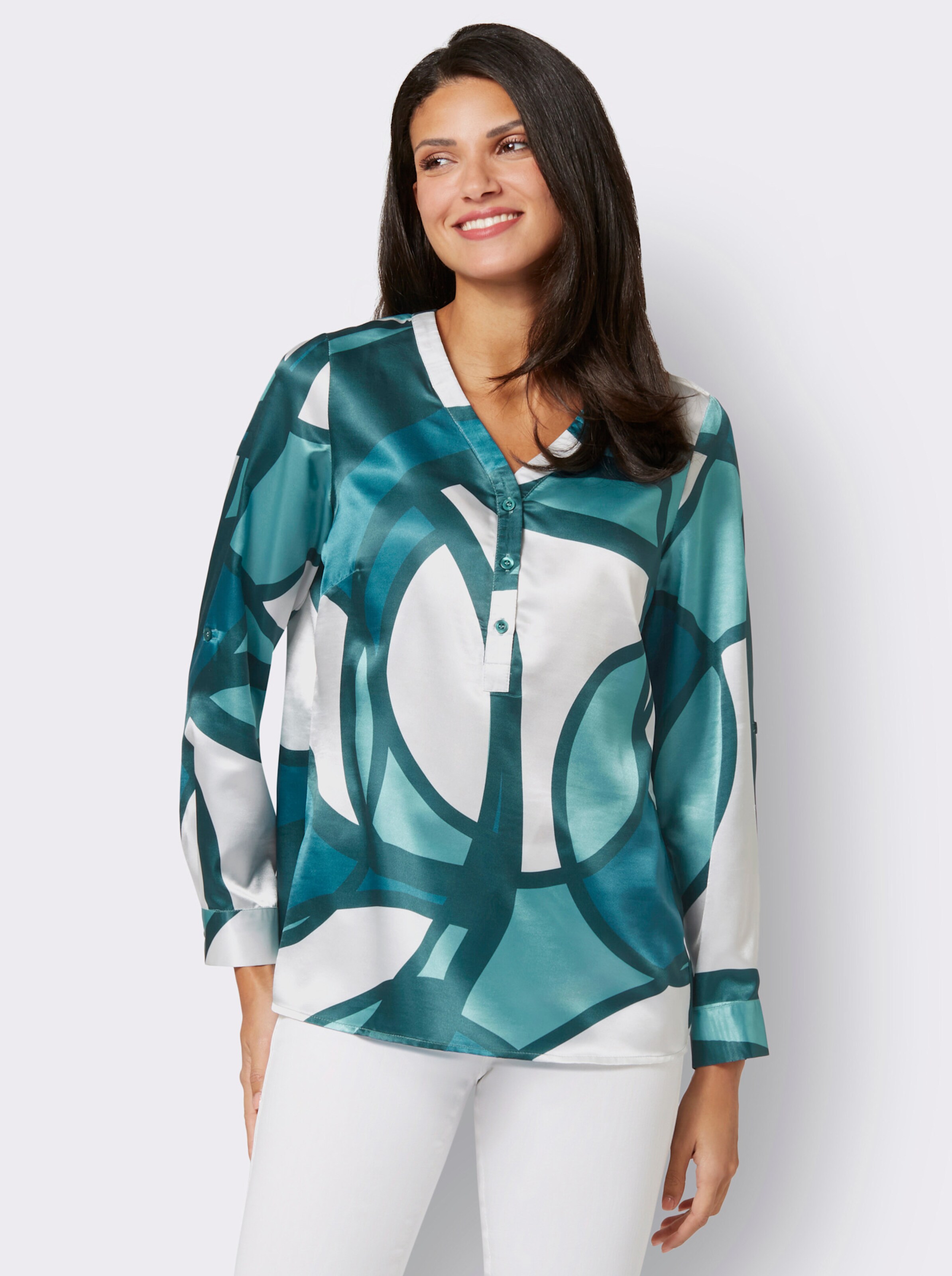 Druckbluse in Satin-Qualität
