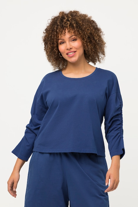 Sweatshirt, kurz, Oversized, Rundhals, 3/4-Arm