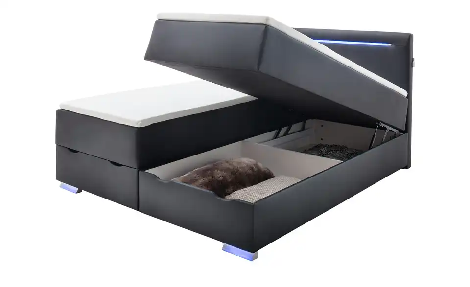 Boxspringbett Las Vegas II Schwarz 180 cm