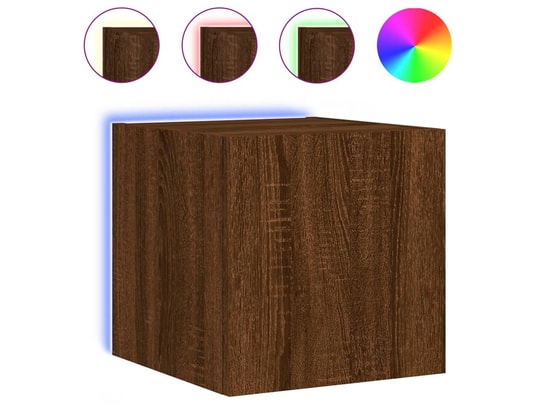 VIDAXL - Elément suspendu Meubles tv muraux lumières led 2 pcs chêne marron 30,5x35x3...