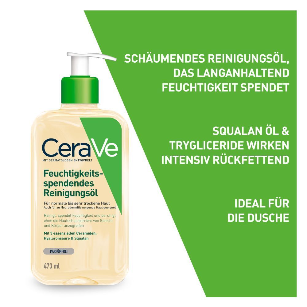 CeraVe Feuchtigkeitsspendendes Reinigungsöl: sanfter Reinigungsschaum für normale bis sehr trockene Haut + CeraVe Hydrating Cleanser GRATIS