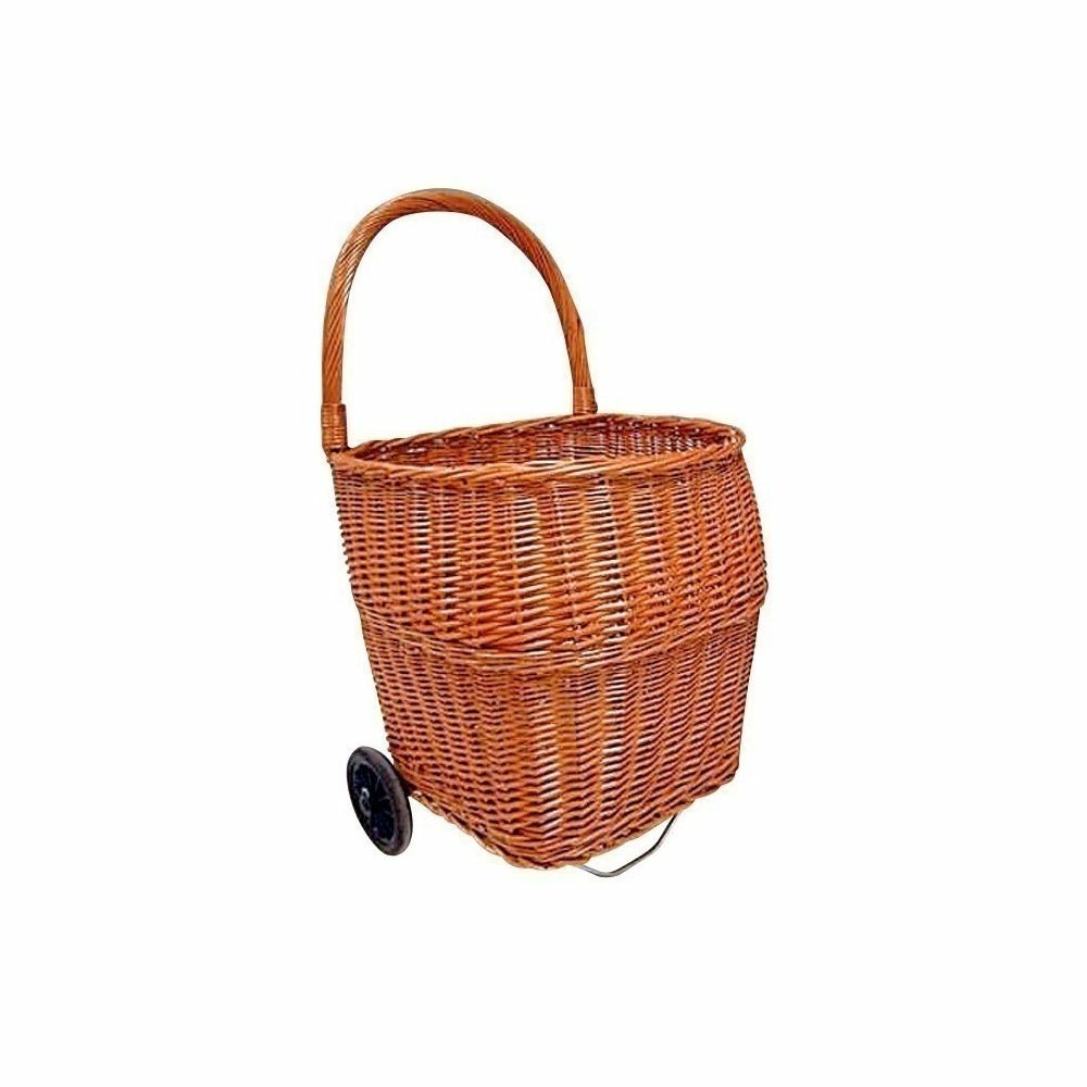 Chariot à bûches en osier buff