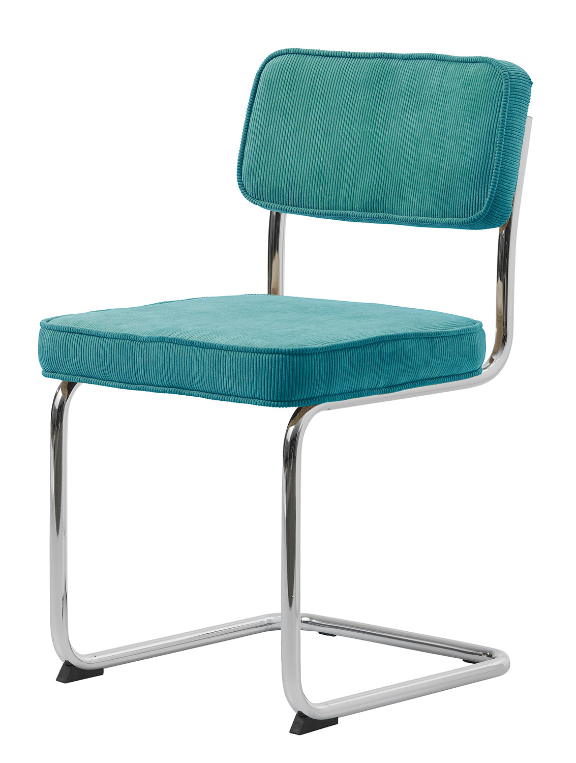 Luxor Eetkamerstoel - Set van 4 - Blauw Ribstof
