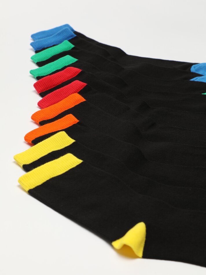 Pacote com 5 pares de meias compridas - Cores sortidas