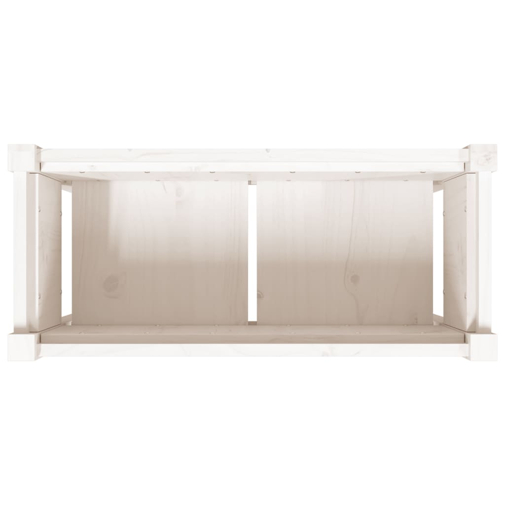 Jardinières 2 pcs avec pieds blanc bois de pin massif