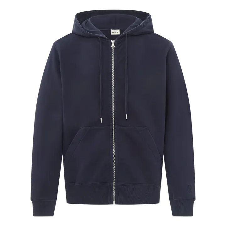 SMALLABLE BASICS Hoodie Zippé Homme Coton Bio | Bleu marine