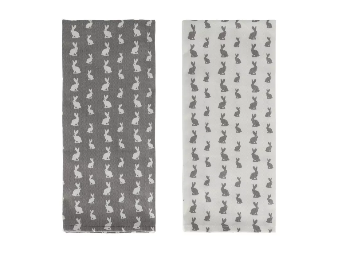 Ensemble De Torchons Hare Gris Moyen 45 x 70