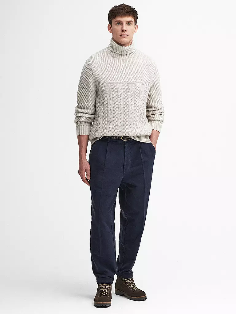 BARBOUR Rollkragenpullover DALESIDE creme