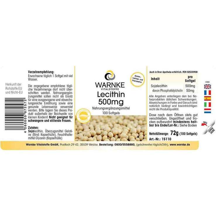 Lecithin 500 mg Kapseln, 100 St
