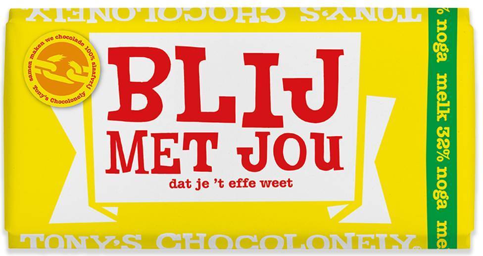 Tony's Chocolonely liefde melk noga 180 gr