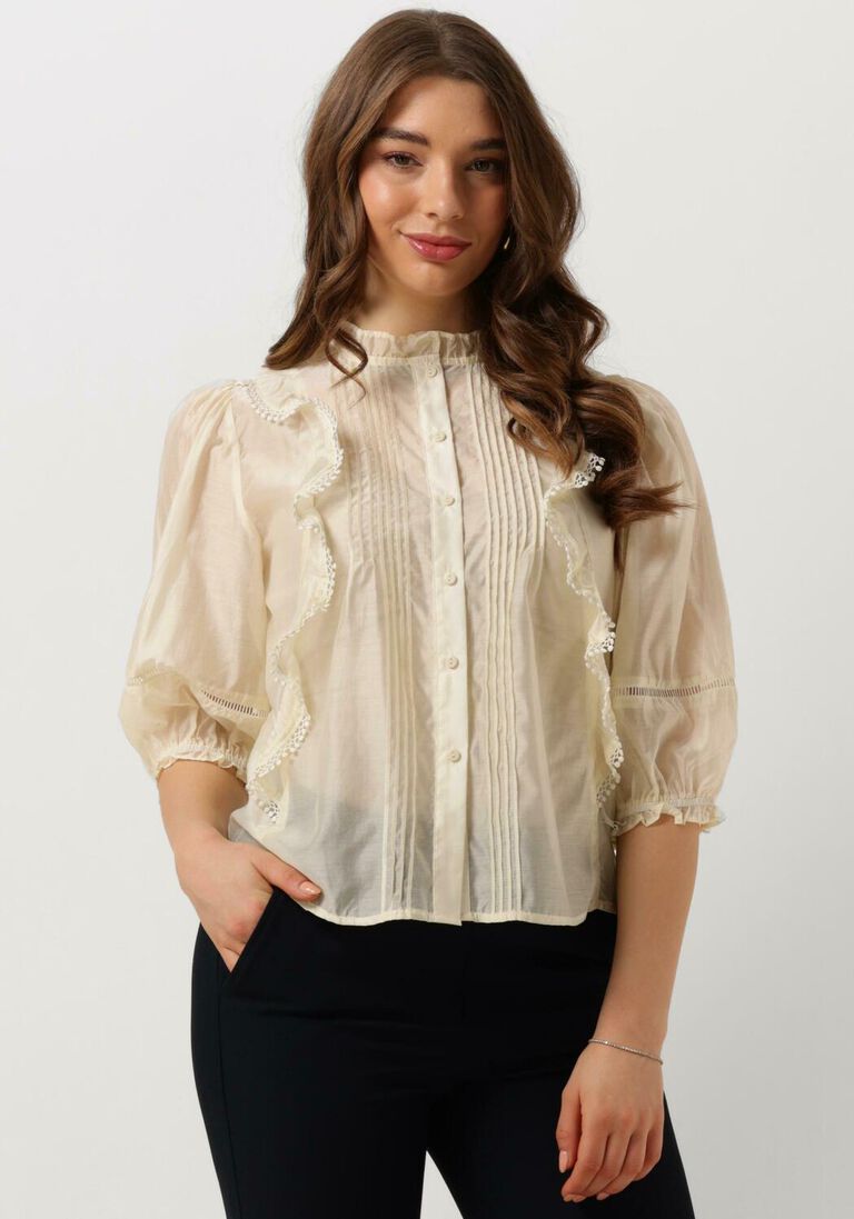 LOLLYS LAUNDRY ecru lollys laundry blouse vidall shirt 3/4