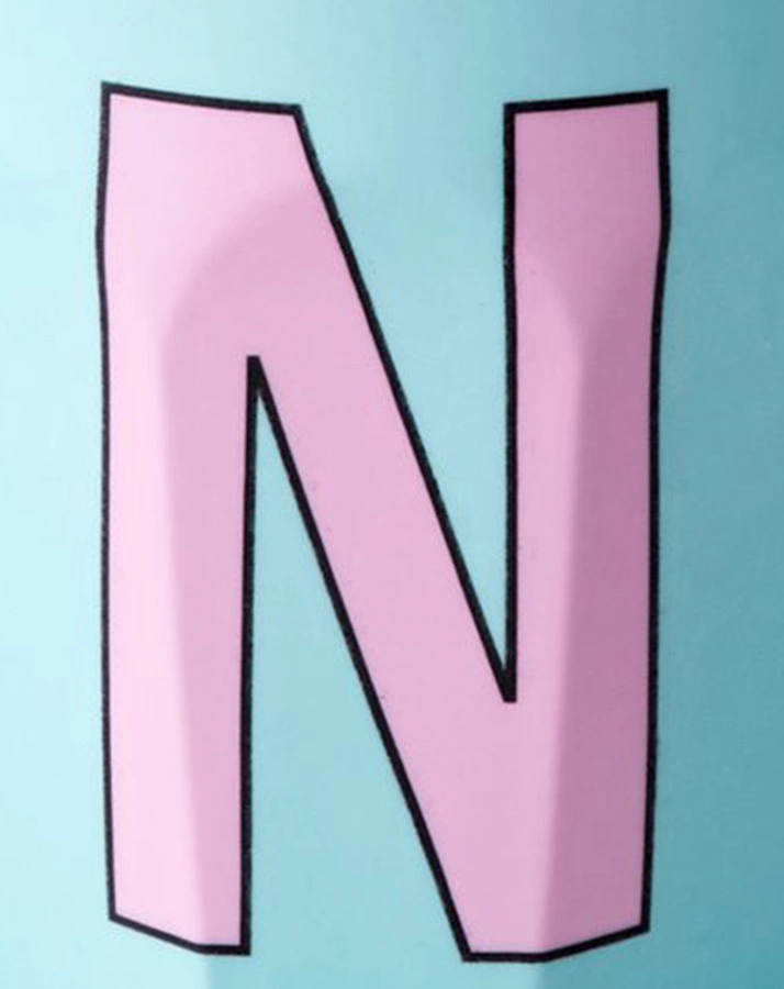 Melamin-Becher LETTER N - MEDIUM in mint