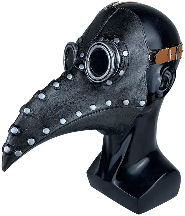 Leder Grusel Maske Halloween Gesichtsmaske Kostüm Zubehör Motto Party Accessoire Fasnachts Foto Requisite - Pest Doktor