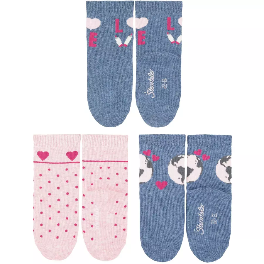 Sterntaler Söckchen 3er-Pack Love tintenblau