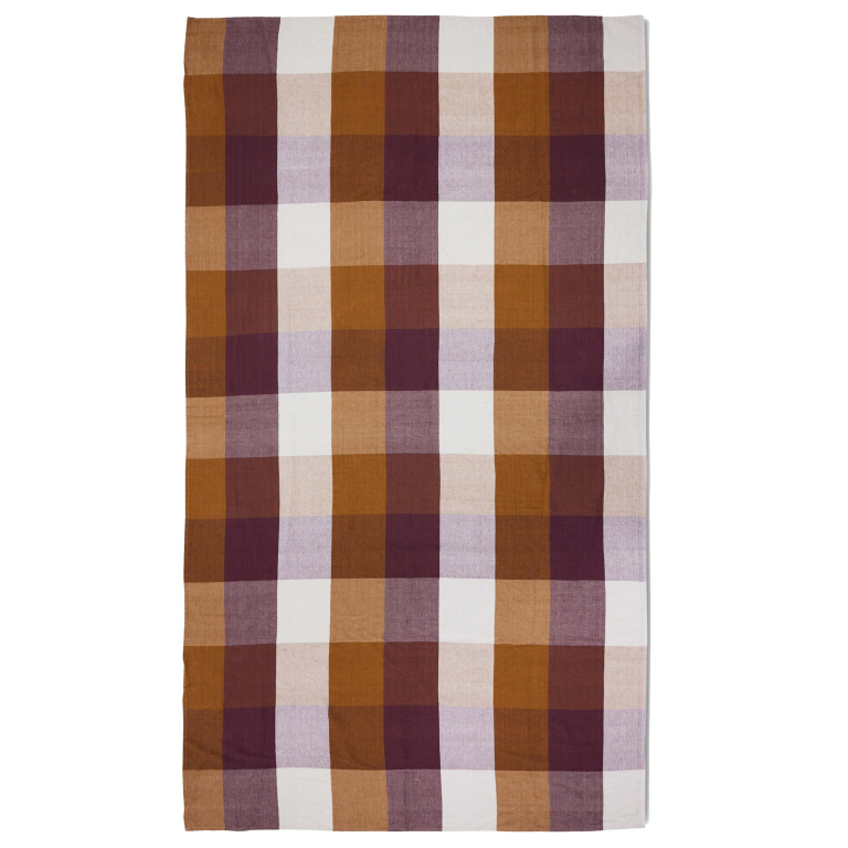 HKliving Vida Check tafelkleed 140x220 Amber Burgundy