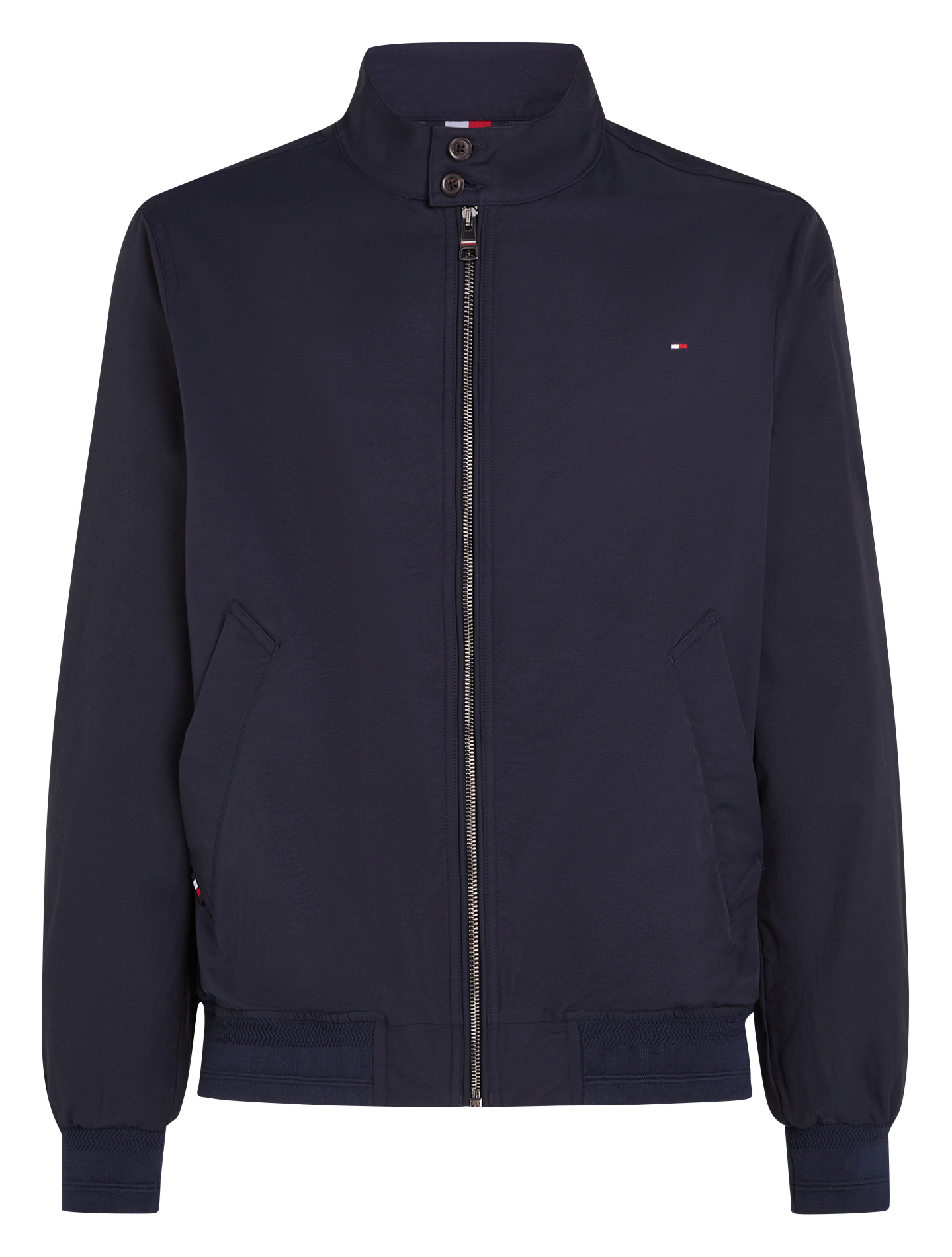 Veste col montant en coton mélangé | Bleu