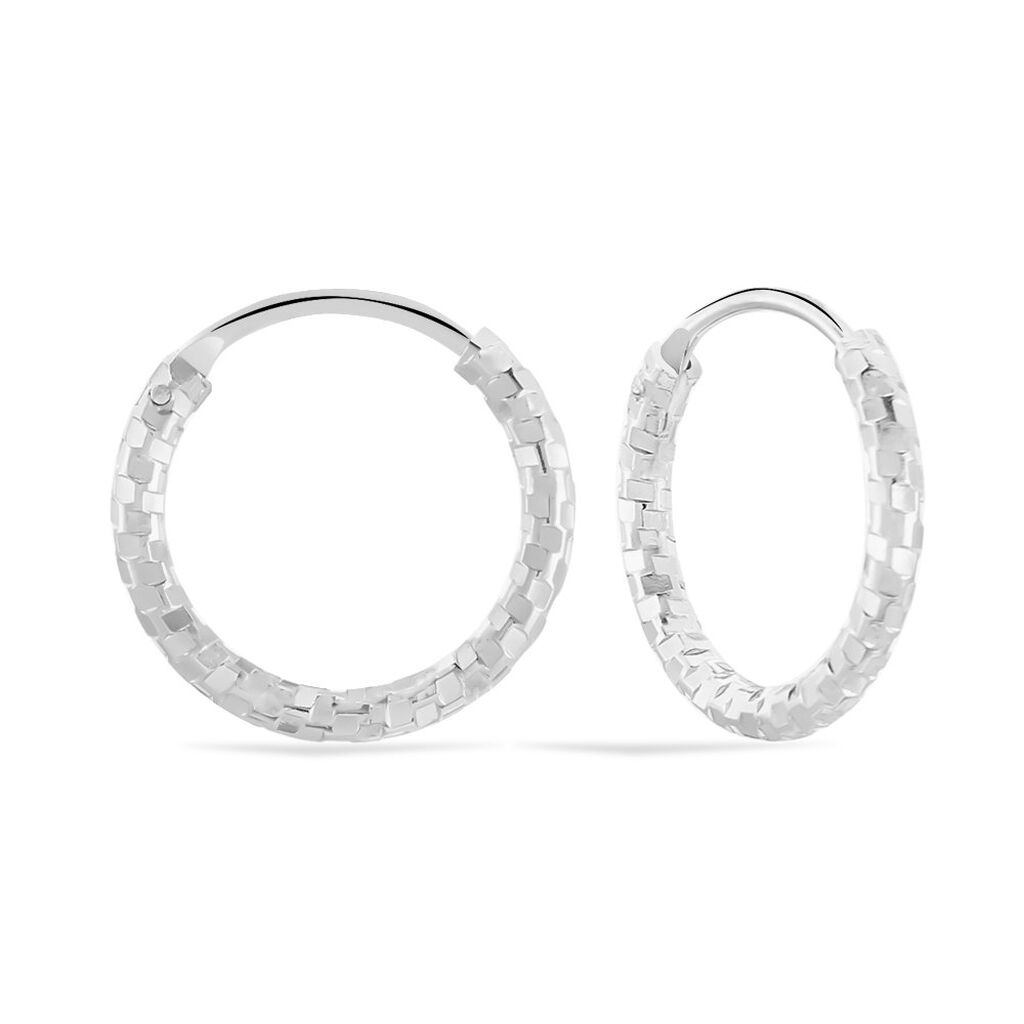 Créoles Argent Blanc Agathe