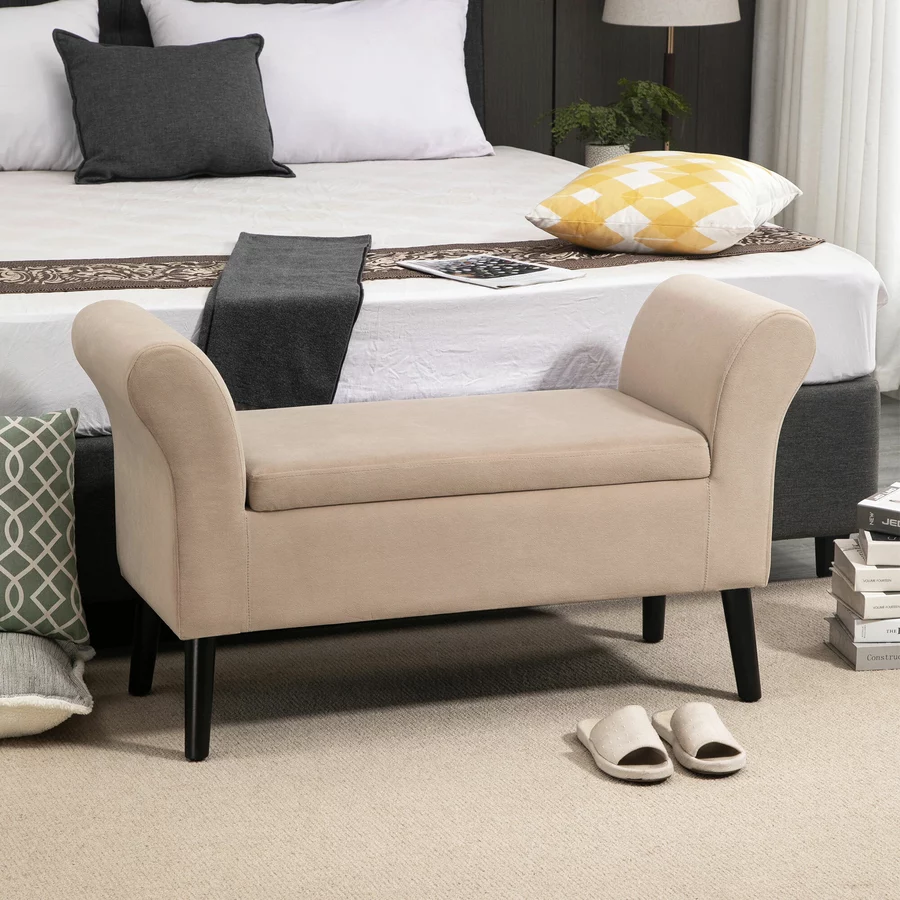 HOMCOM Sitzbank mit Stauraum beige