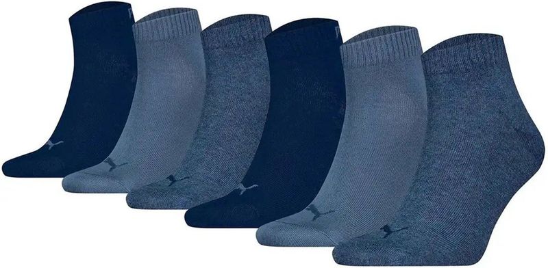 Puma - Quarter Sokken - Zwart - Katoenmix - Voordeelverpakking 6 Paar