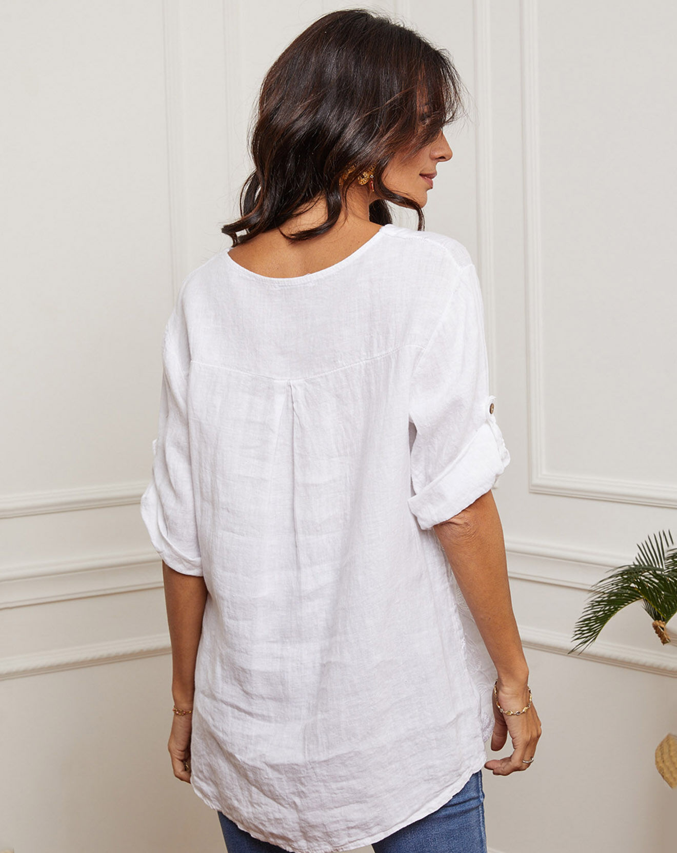 La Bohème Top 100% Lin Jerubi blanc