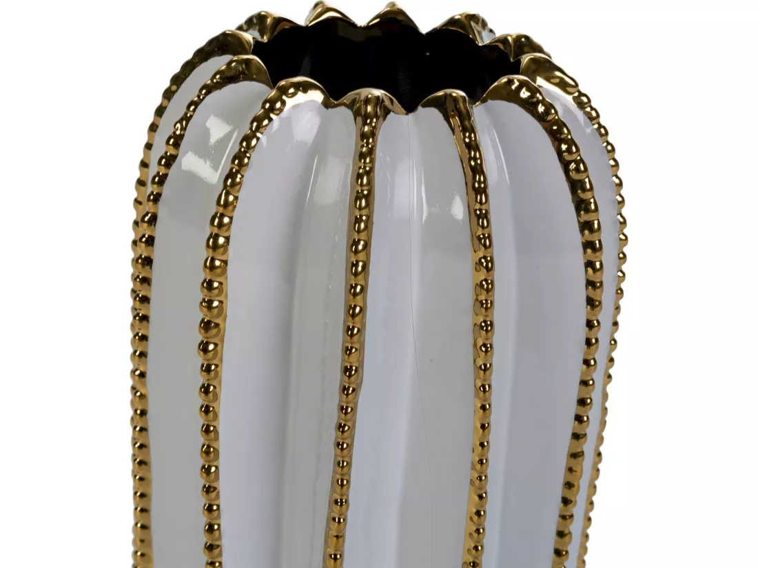 Vase Céramique -- Blanc/Doré