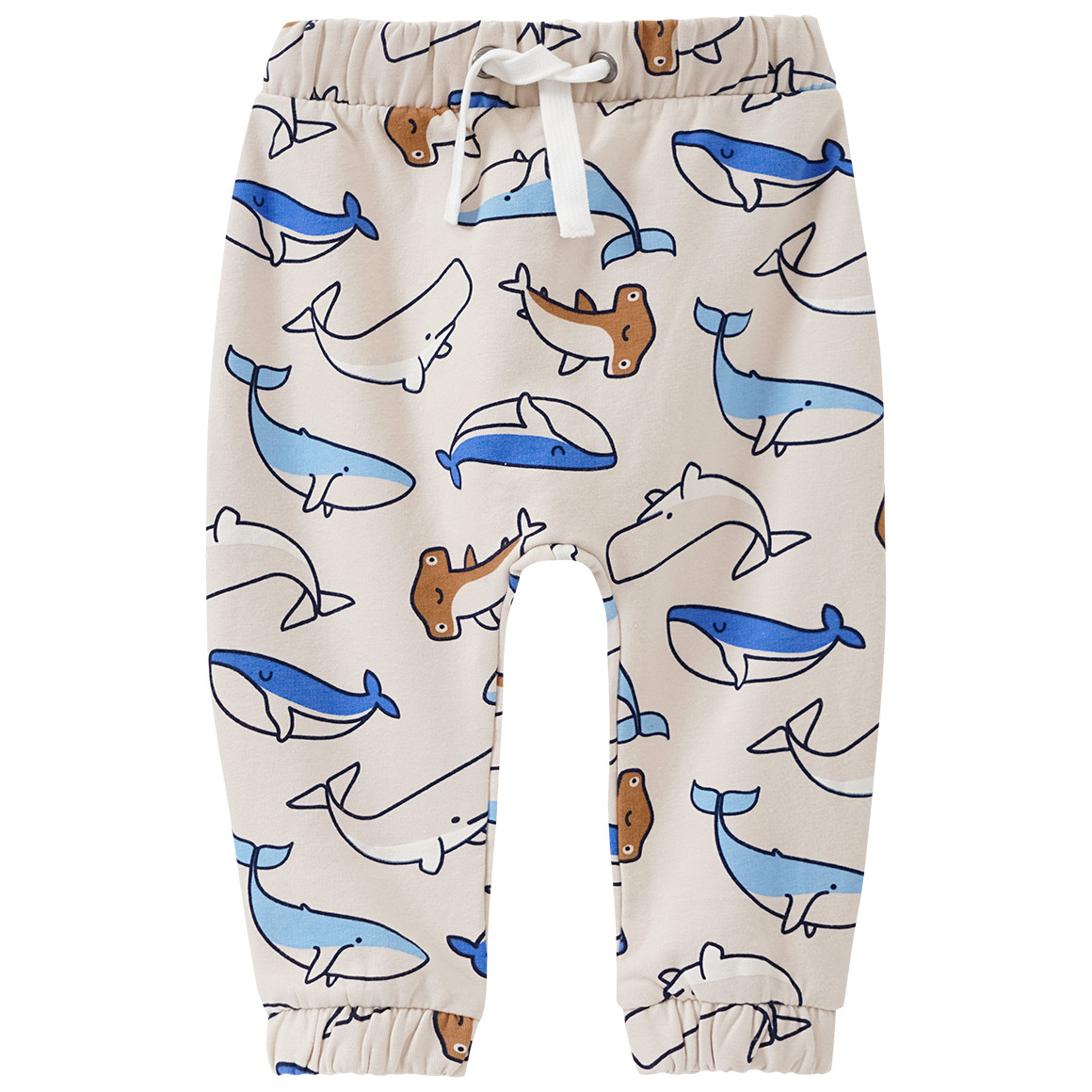 Topomini Baby Jogginghose mit Fisch-Allover beige