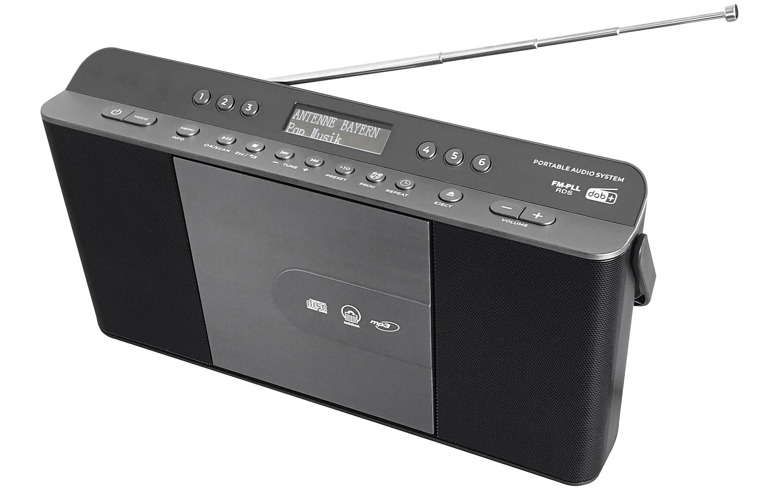 DAB+ Radio RCD1870SW SchwarzTragbares DAB+ Radio mit CD, MP3 und USB
