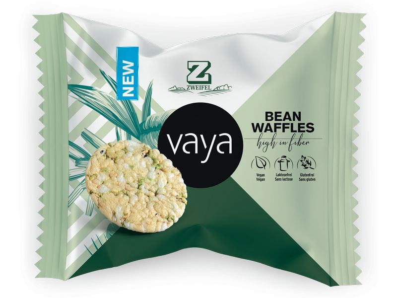 Zweifel Vaya Bean Waffles 4 x 17 g Hochwertige Waffeln auf Basis von Kichererbsenmehl