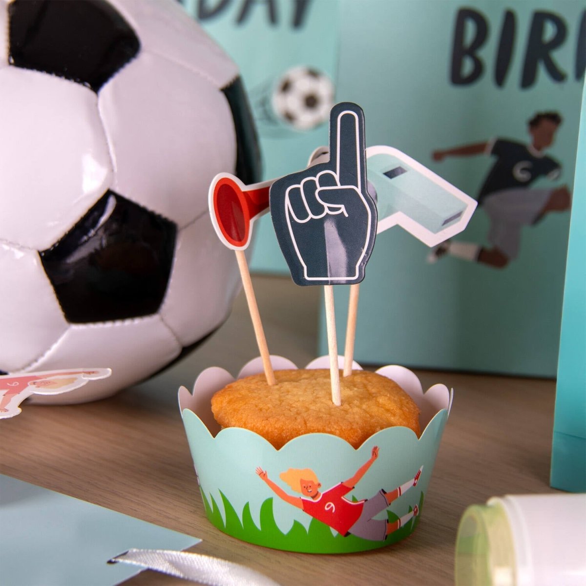 Voetbal Cupcake Toppers 6st