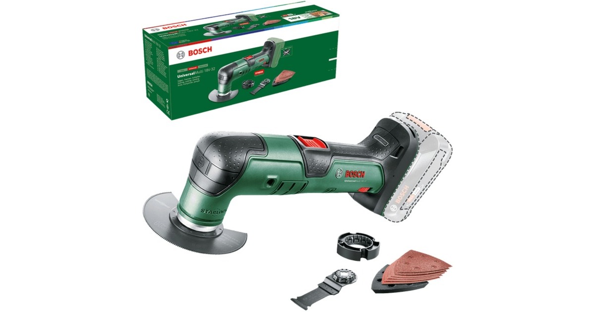 BoschUniversalMulti 18V-32 multifunctioneel gereedschap  (Groen/zwart, Accu en oplader niet inbegrepen)