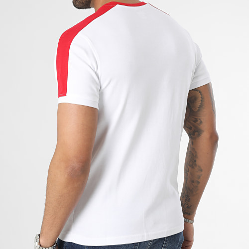 Tee Shirt A Bandes Newteam 2 Blanc Rouge