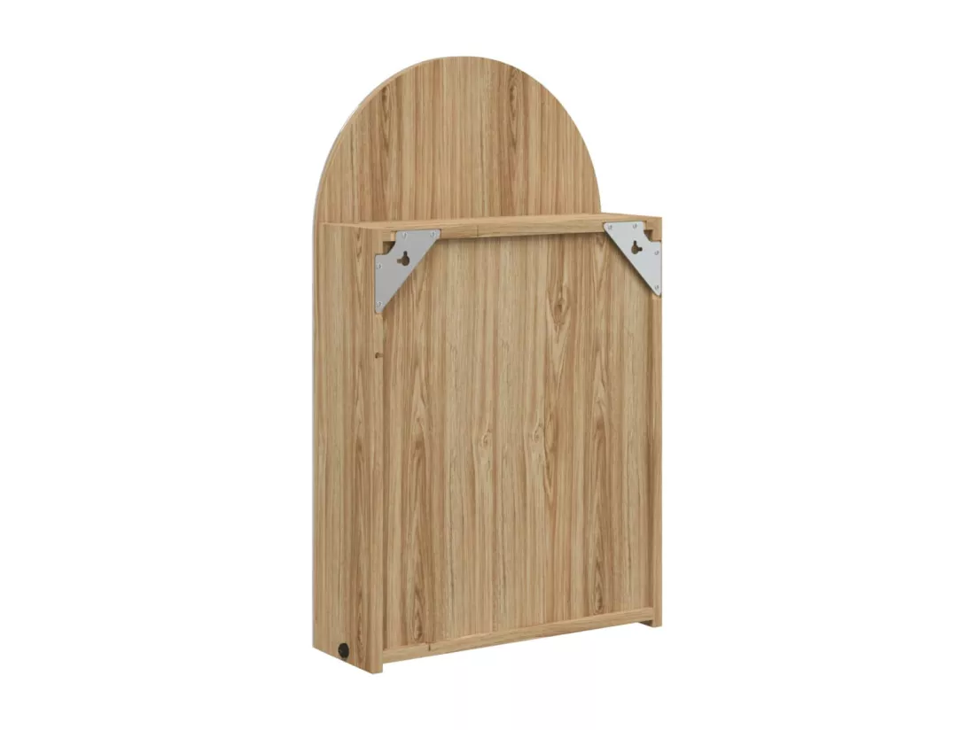 Armoire de bain à miroir avec LED arquée chêne 42x13x70 cm
