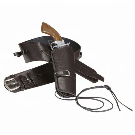 Widmann Cowboygürtel mit 1 Tasche aus Lederimitat, braun